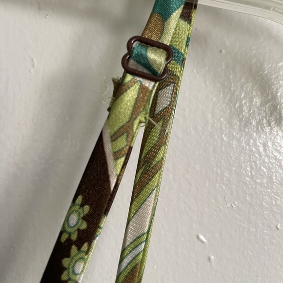 Empire Waisted Chartreuse Satin Mod Dress Sash Belt Adjustable Straps Sz 3/4 - Picture 6 of 9